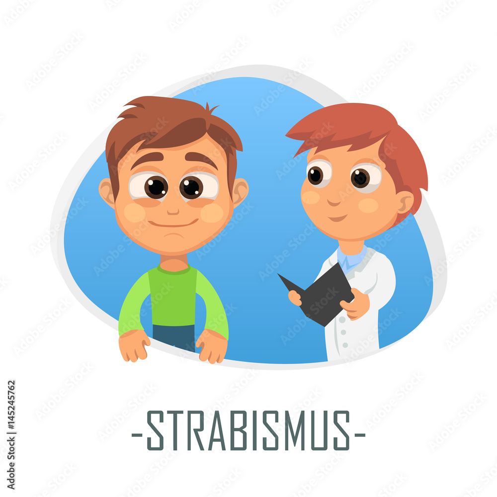 Strabismus medical concept. Vector illustration. Strabismus medical concept. Vector illustration.