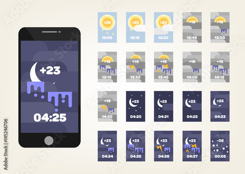 Vector weather widget templates design