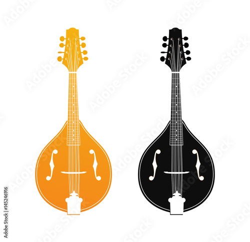 Set of Mandolin in Orange and Black Colors