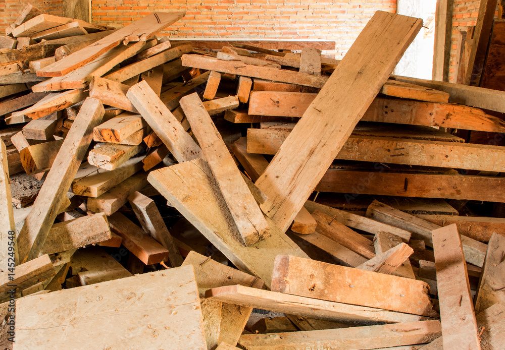 Wood chips are combined heap from the use for construction. Wood chips are combined heap from the use for construction.