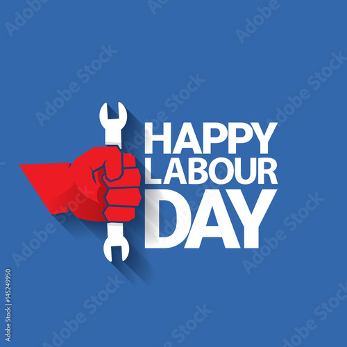 Happy labour day vector label