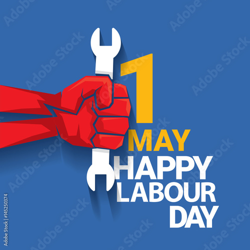 Happy labour day vector label