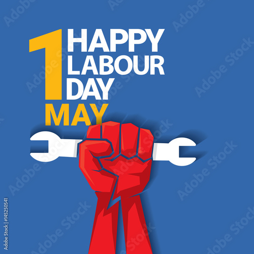 Happy labour day vector label