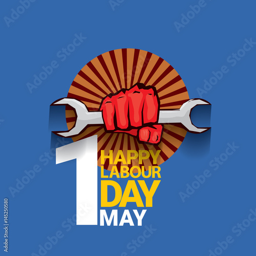 Happy labour day vector label