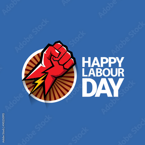 Happy labour day vector label
