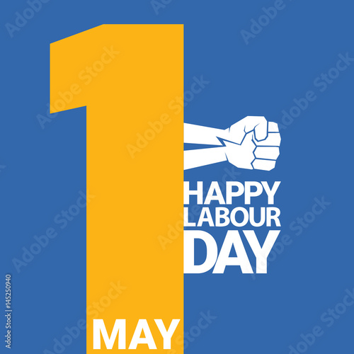 Happy labour day vector label