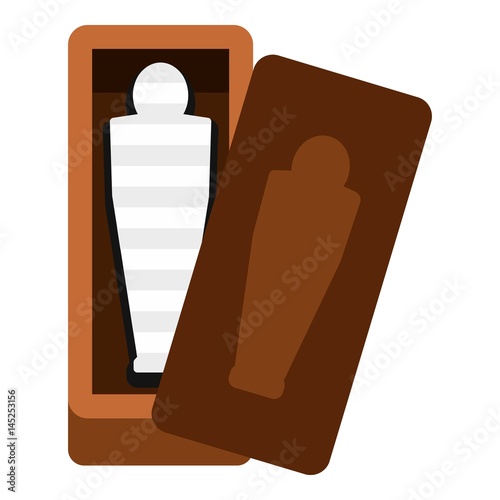 Sarcophagus of an Egyptian mummy icon isolated