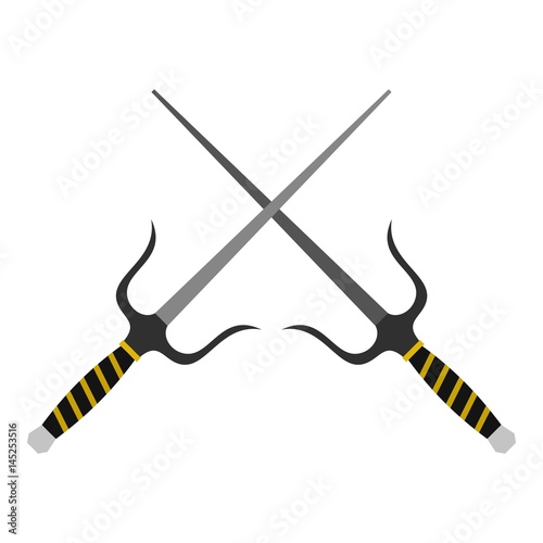 Sai weapon icon isolated