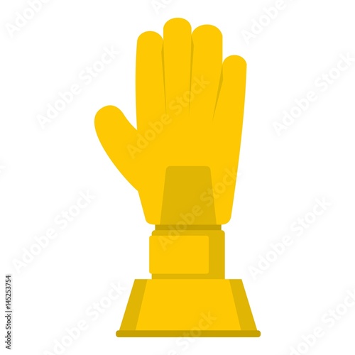 Golden baseball glove trophy icon isolated