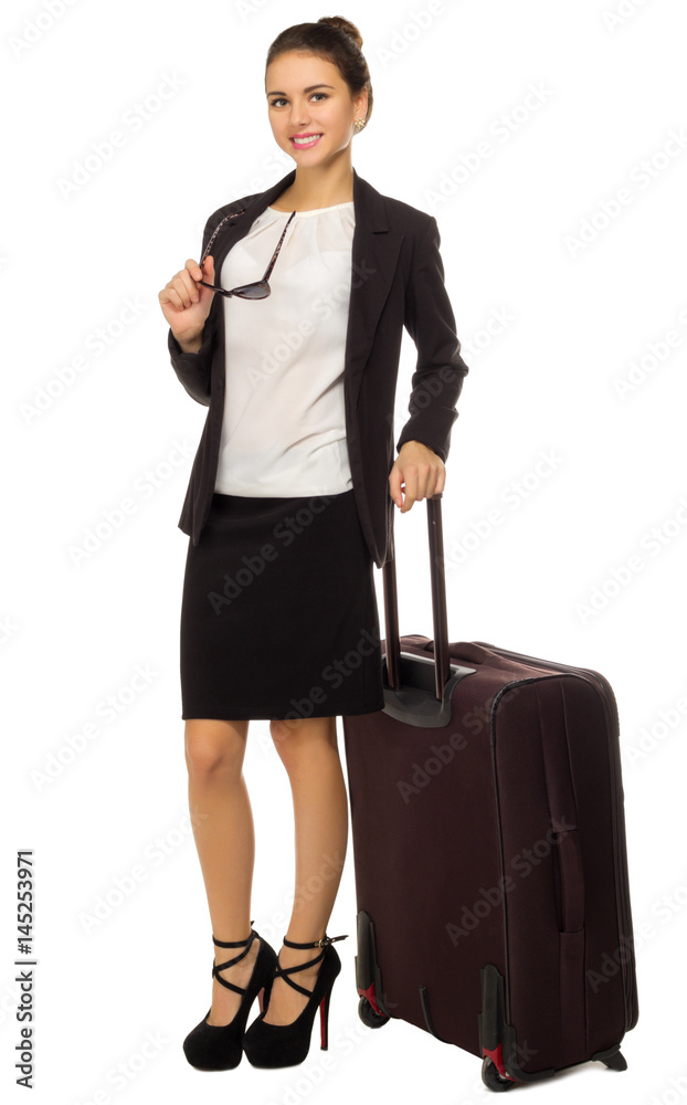 Young travelling girl isolated Young travelling girl isolated