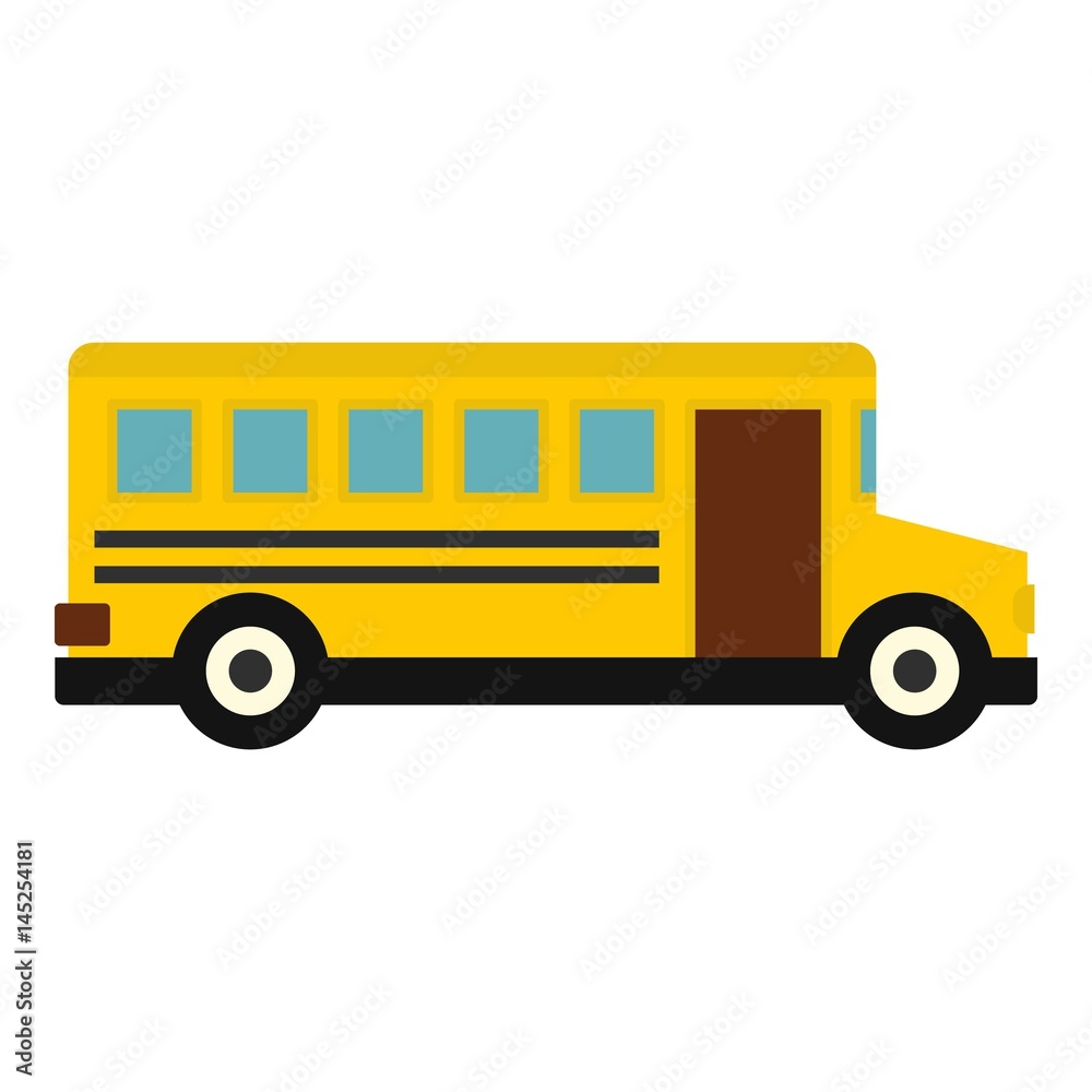 School bus icon isolated