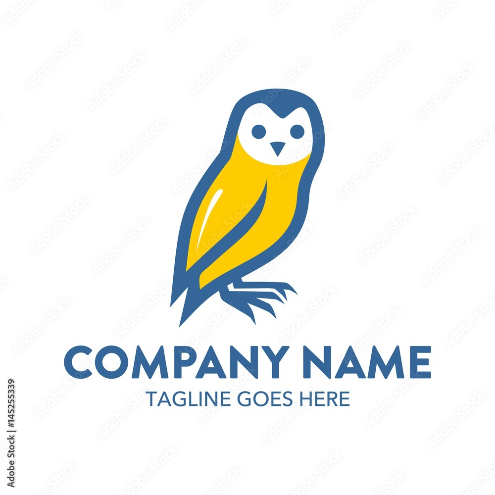 Obraz premium Unique And Colorful Owl Logo