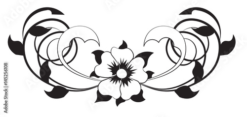flower black white