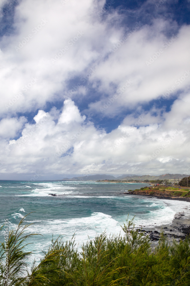 Küstenlandschaft an der Ostküste von Kauai, Hawaii, USA.