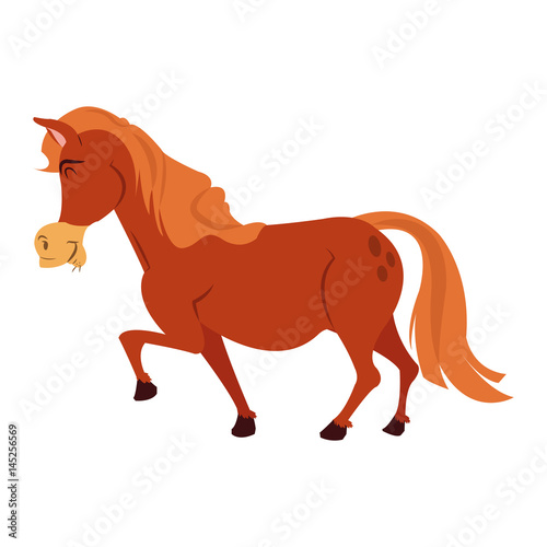 Horse cartoon icon. Animal cute adorable and creature theme. Isolated design. Vector illustration