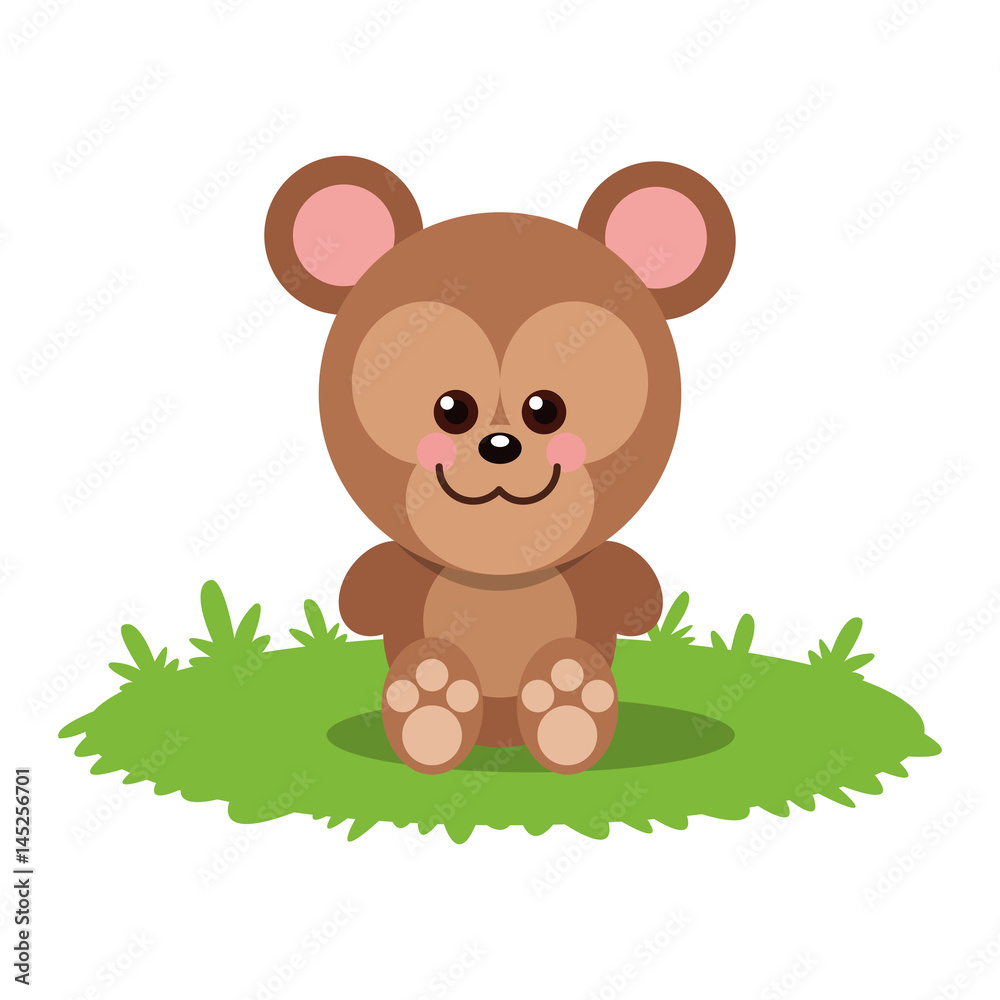 Obraz premium Bear cartoon icon. Animal cute adorable and creature theme. Isolated design. Vector illustration