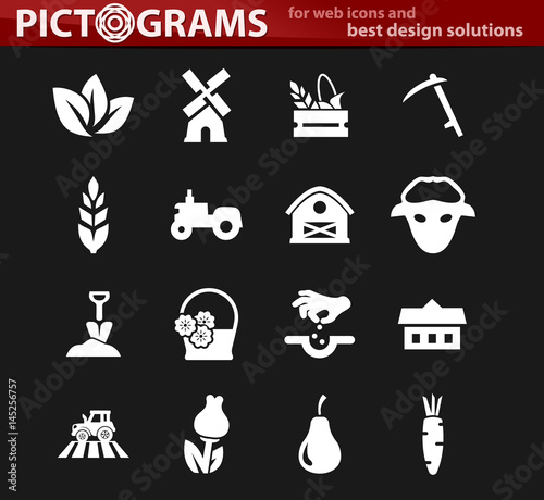 Agricultural icons set