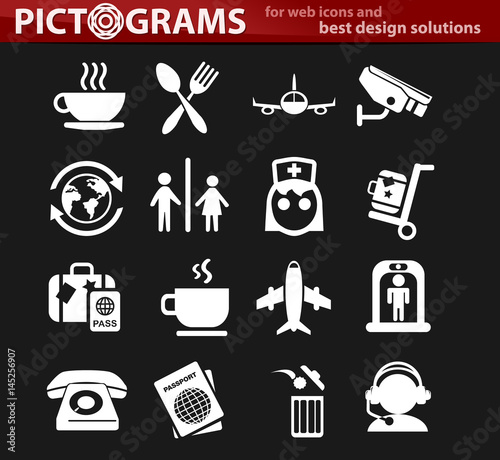 airport icon set photo