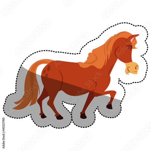 Horse cartoon icon. Animal cute adorable and creature theme. Isolated design. Vector illustration