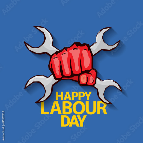 Happy labour day vector label
