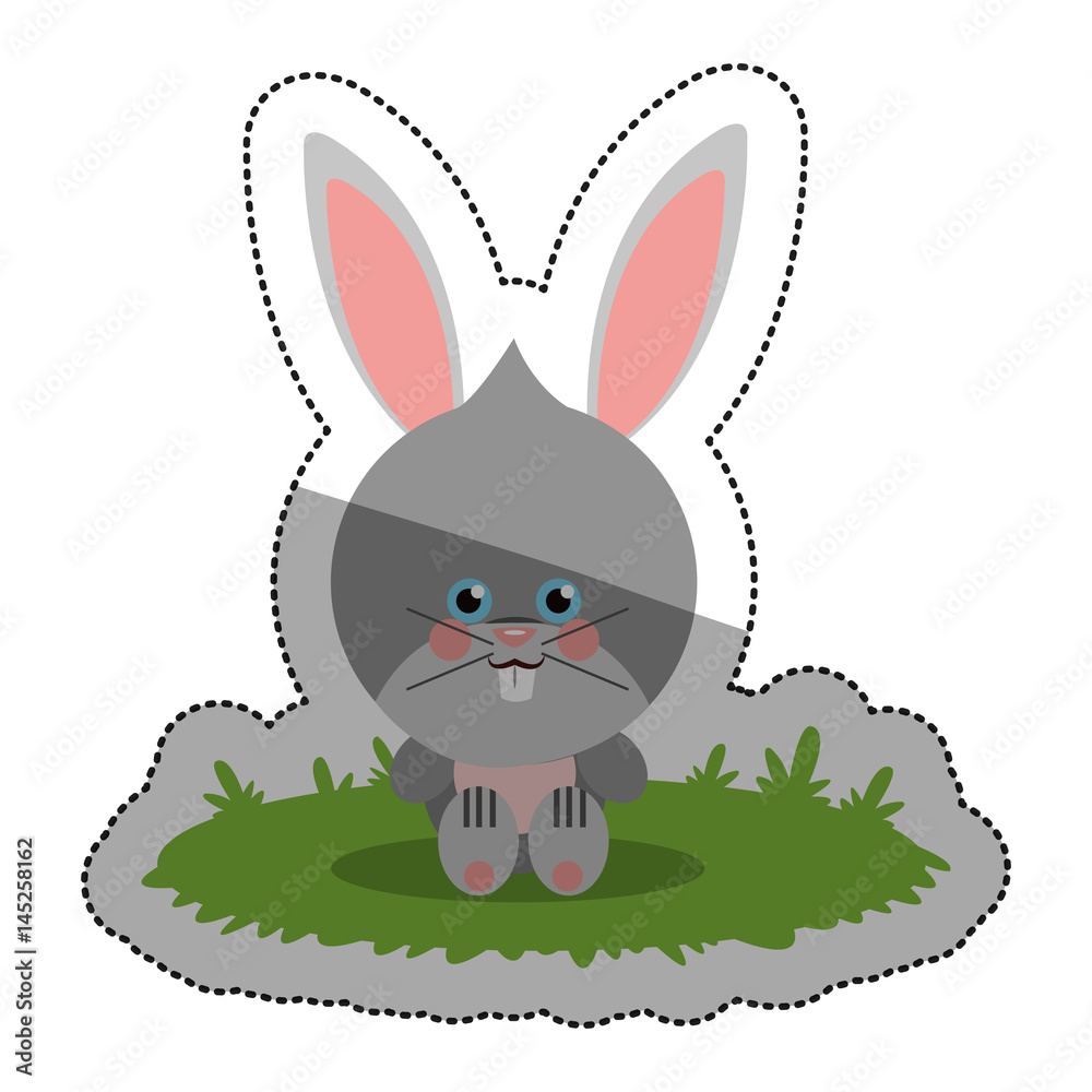 Fototapeta premium Rabbit cartoon icon. Animal cute adorable and creature theme. Isolated design. Vector illustration