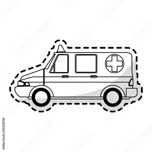 ambulance sideview icon image vector illustration design 