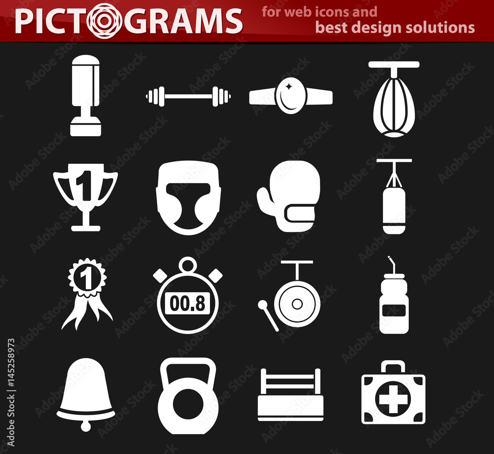 boxing icon set boxing icon set