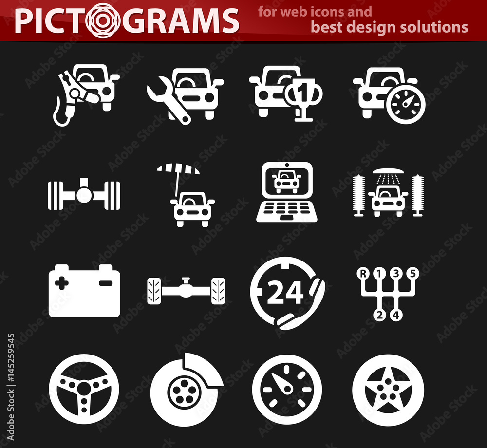 car service icon set car service icon set