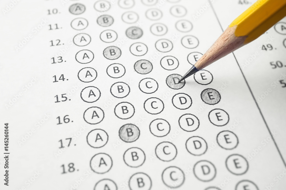 Answer sheet and pencil for education concept Answer sheet and pencil for education concept