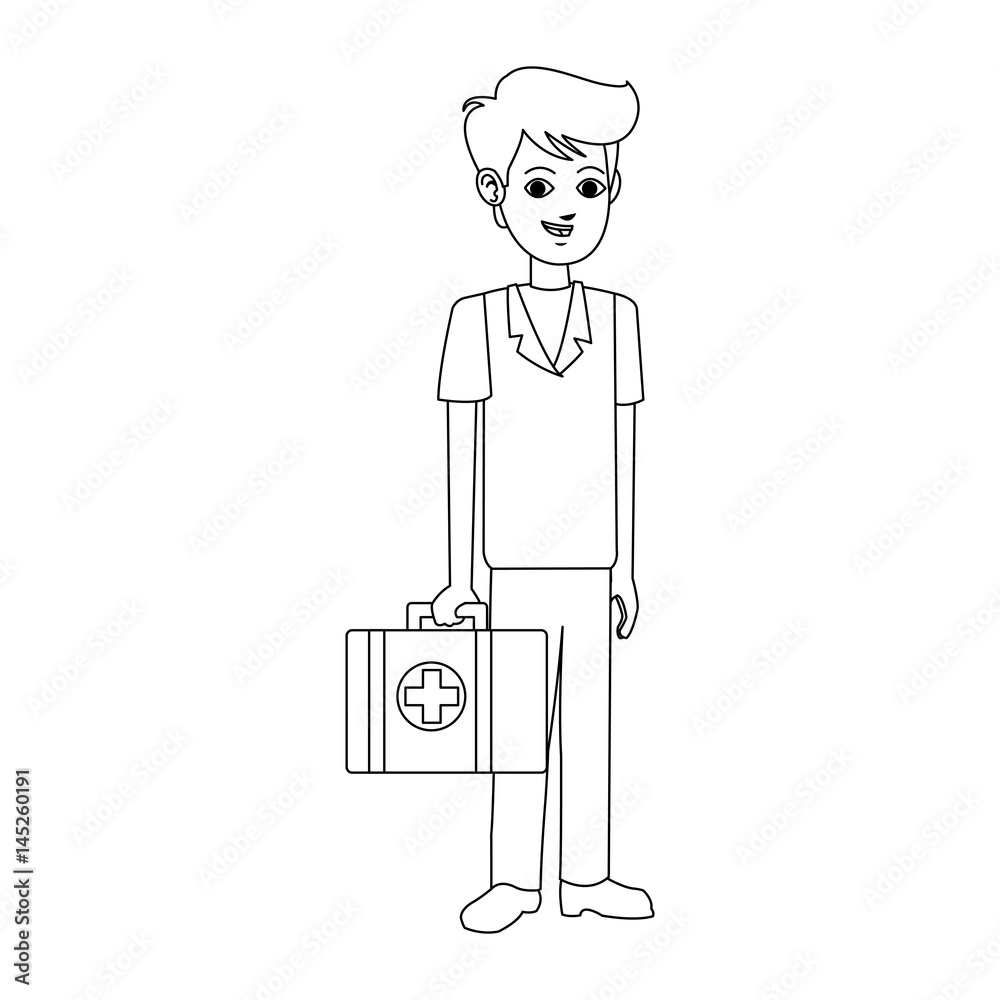 young male medical doctor icon image vector illustration design 