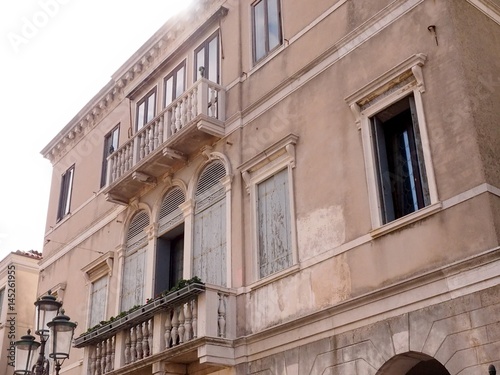 Facade and windows in Chioggia, Italy