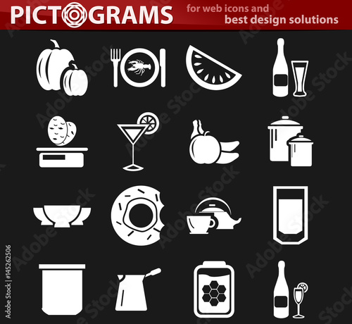Food and kitchen icons set