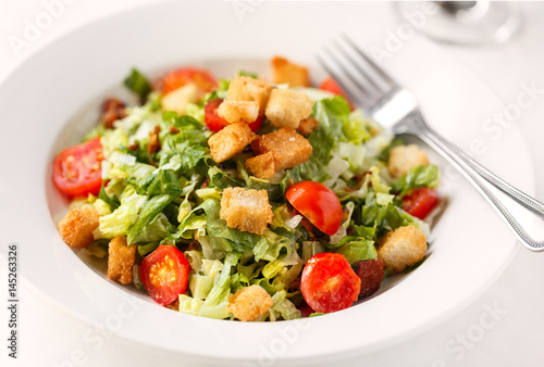 Garden Salad with Croutons and Bacon Bits