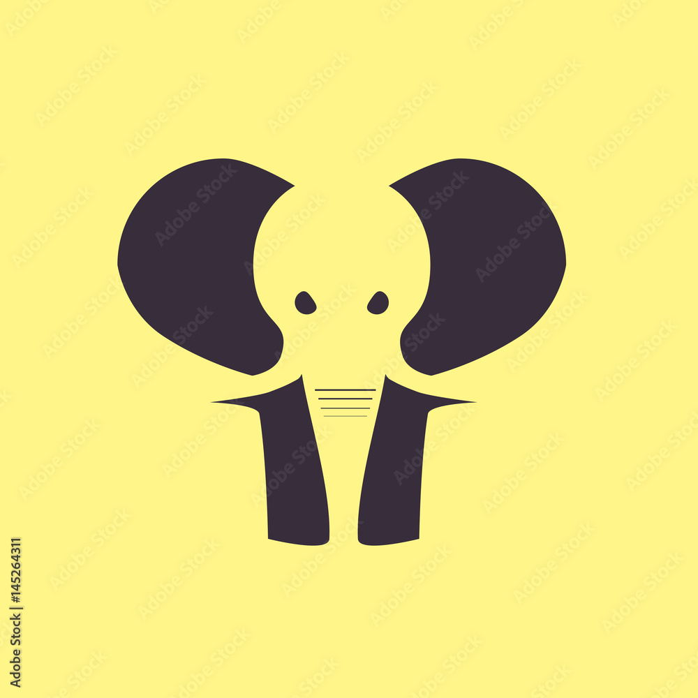 Fototapeta premium Logo of an elephant silhouette, vector elephant logo