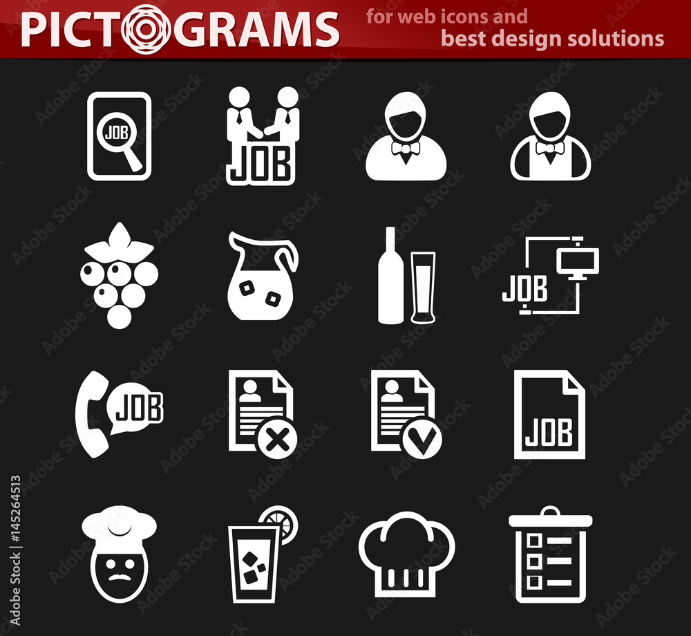 Job search icons set Job search icons set