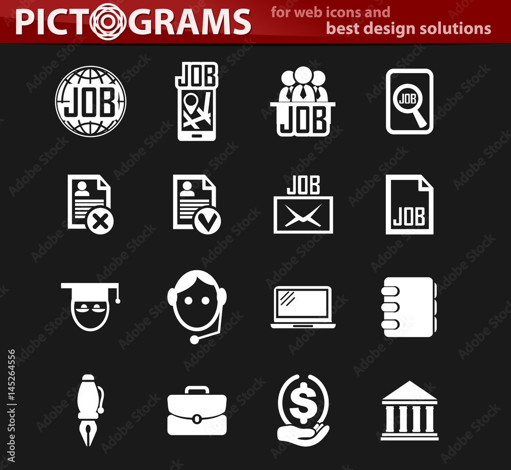 Job search icons set Job search icons set