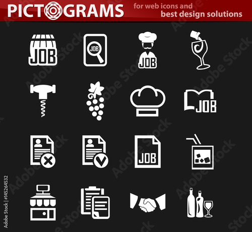 Job search icons set
