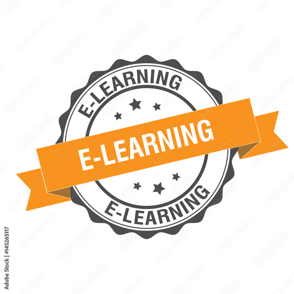 Fototapeta premium E-learning stamp illustration