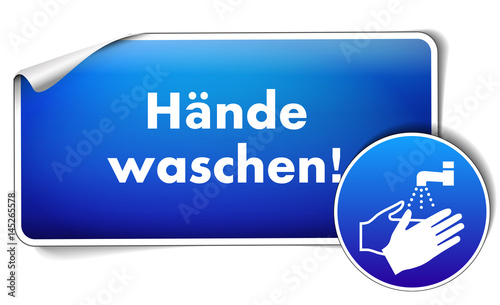 Aufkleber Hände waschen, vektor illustration isoliert auf weißem Hintergrund