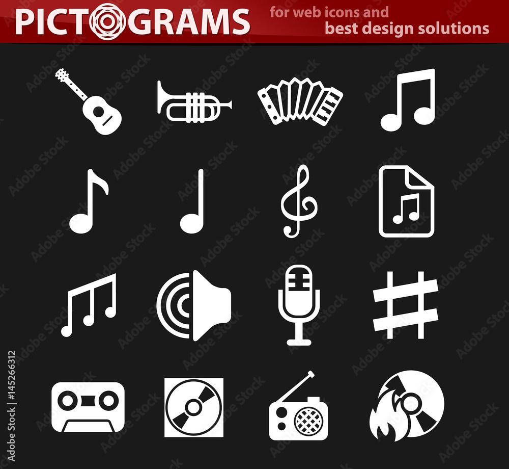 Obraz premium music icon set