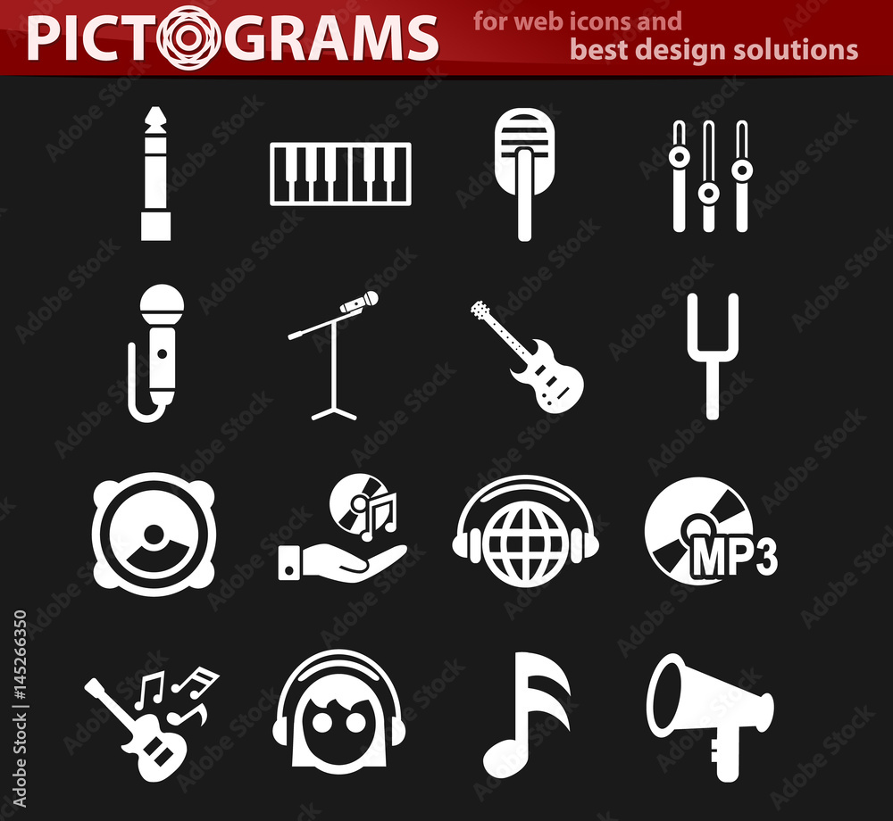 Fototapeta premium music icon set