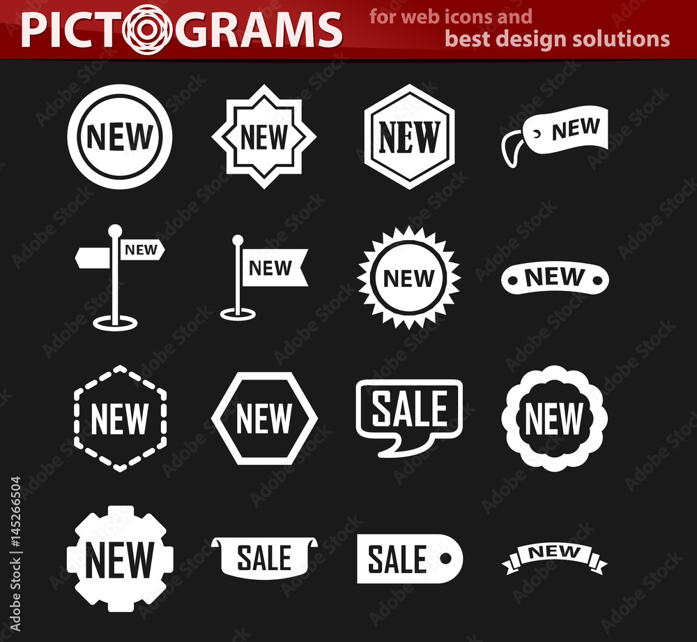 Fototapeta premium New stiker and label set icons