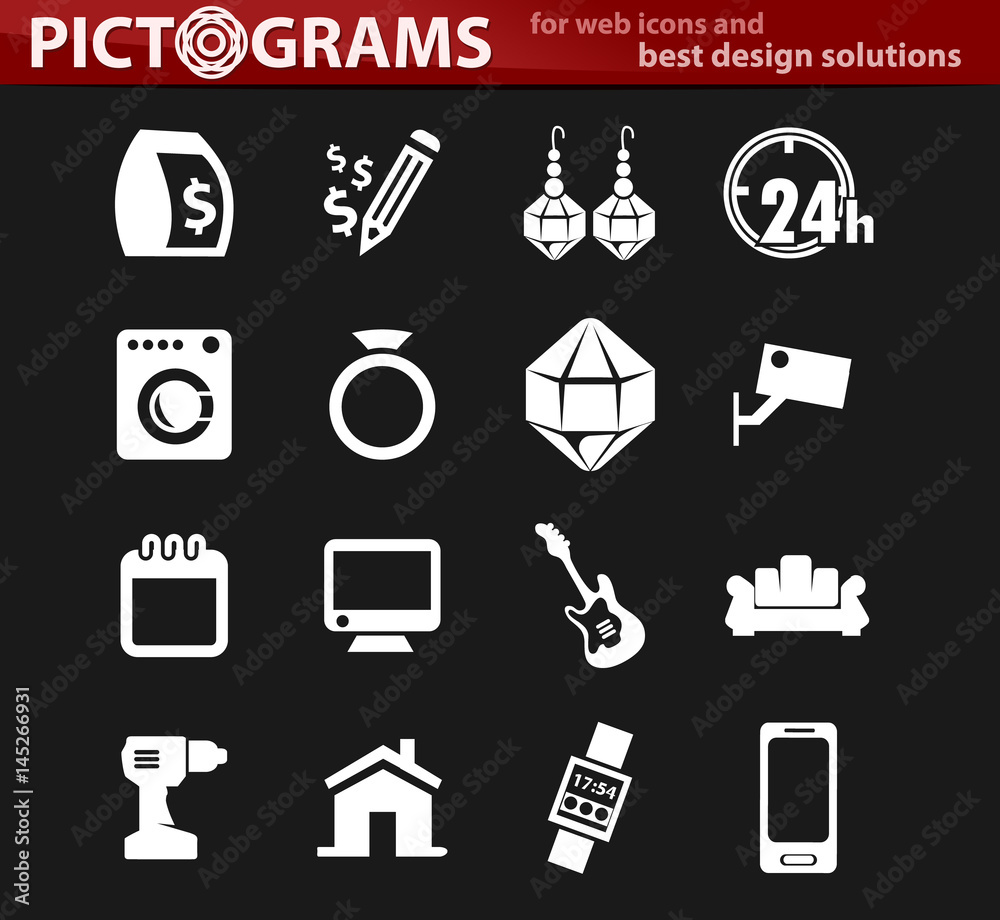 Fototapeta premium Pawnshop icons set