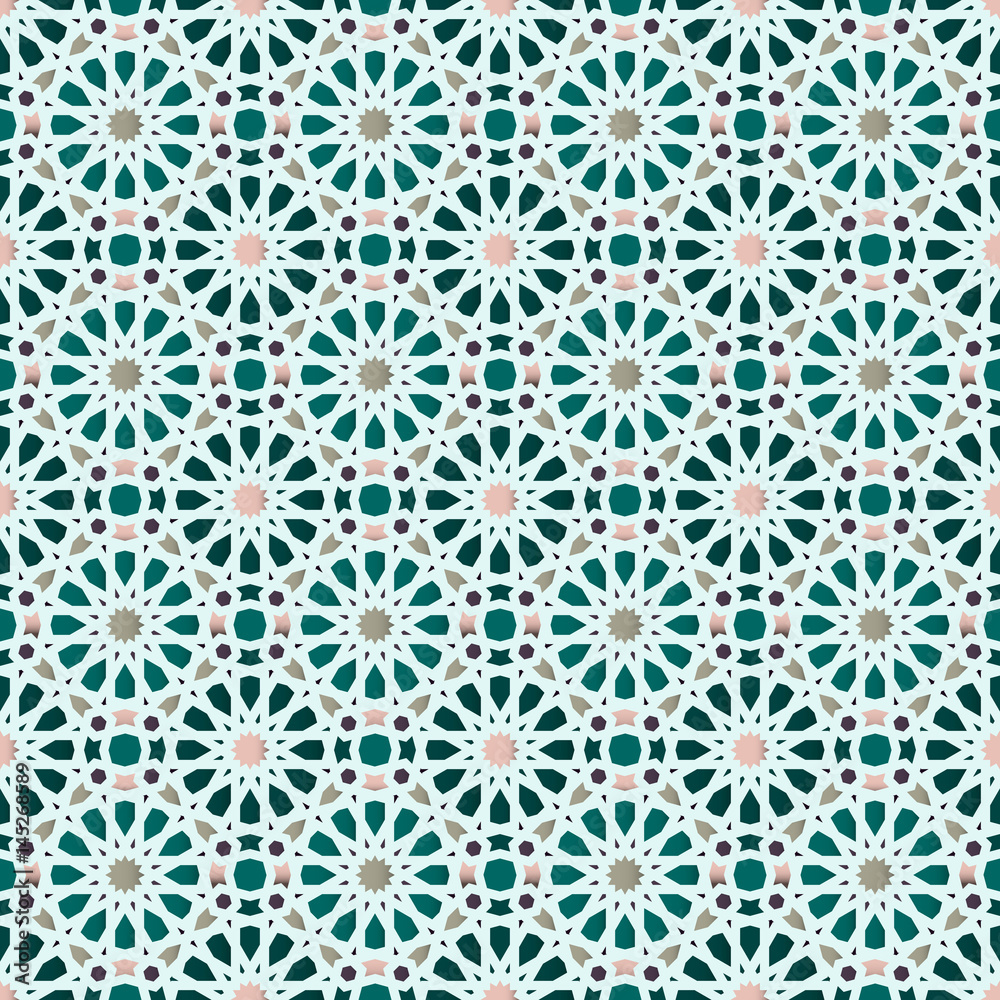 Traditional Arabic geometric seamless pattern.