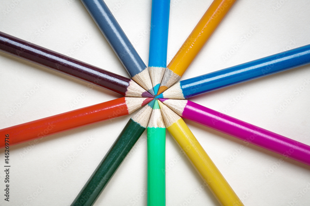 colored pencil on white background colored pencil on white background