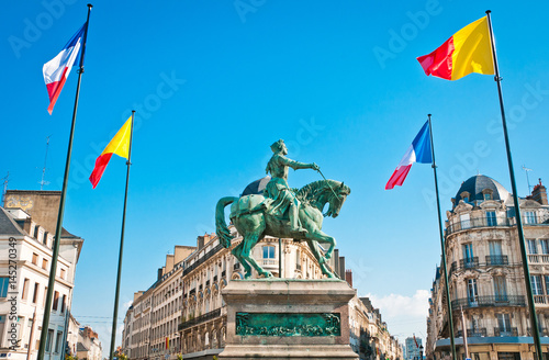 Monument of Jeanne d'Arc (Joan of Arc) on Place du Martroi in Orleans, France photo