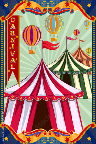 Vintage retro Carnival Party banner poster design