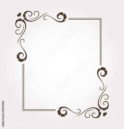Floral valentine's day frame and page decoration. Vector illustration