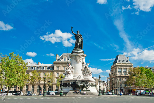 Republic statue in Paris photo