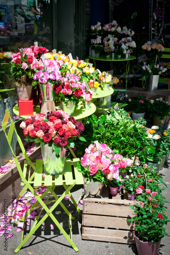 Wallpaper Mural Colorful flower stand on a sidewalk in Paris, France Torontodigital.ca